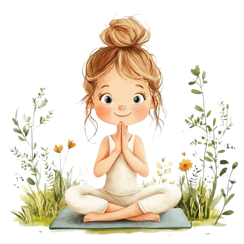 Lead yoga instructor at Poornam Yoga in a seated pose